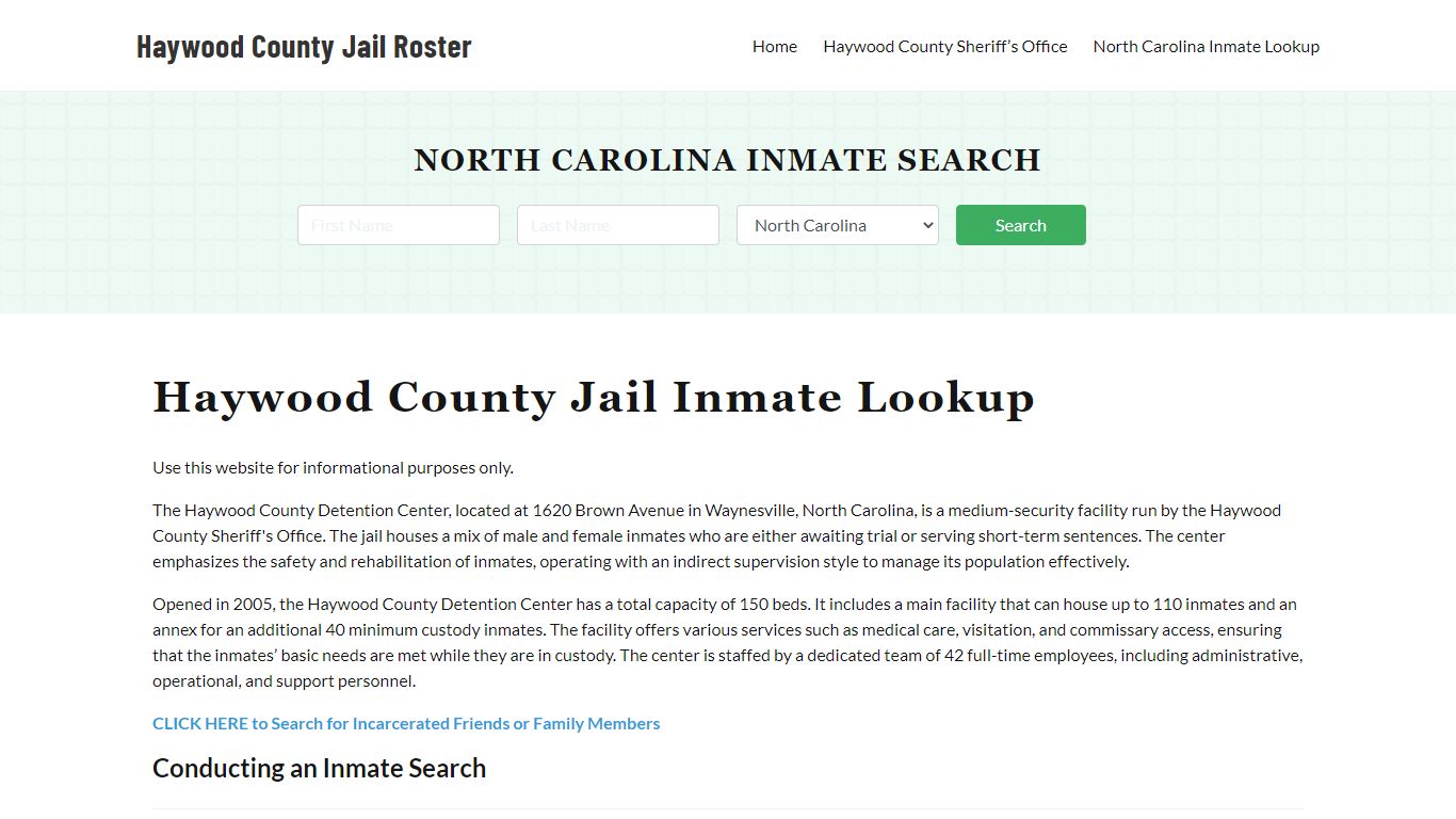 Haywood County Jail Roster Lookup, NC, Inmate Search