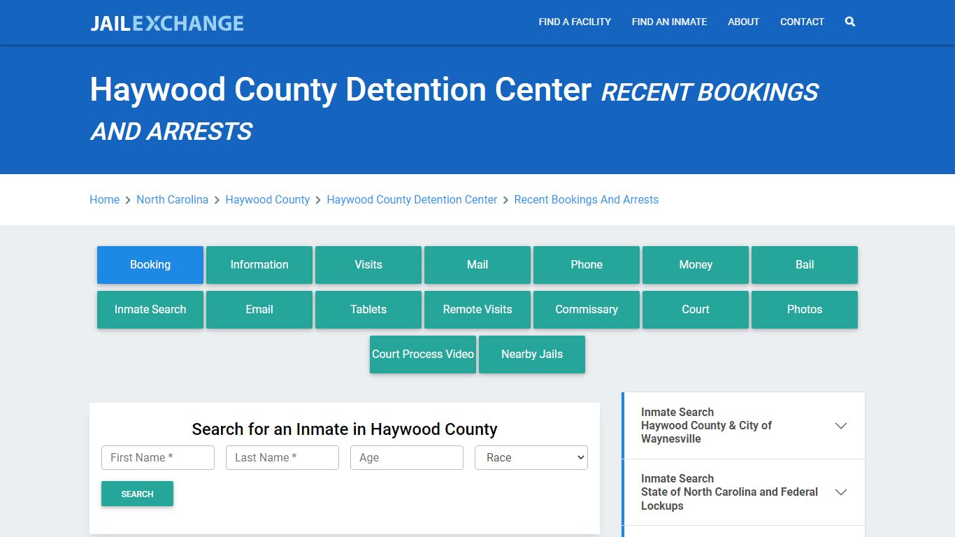 Haywood County Detention Center Recent Bookings And Arrests - Jail Exchange